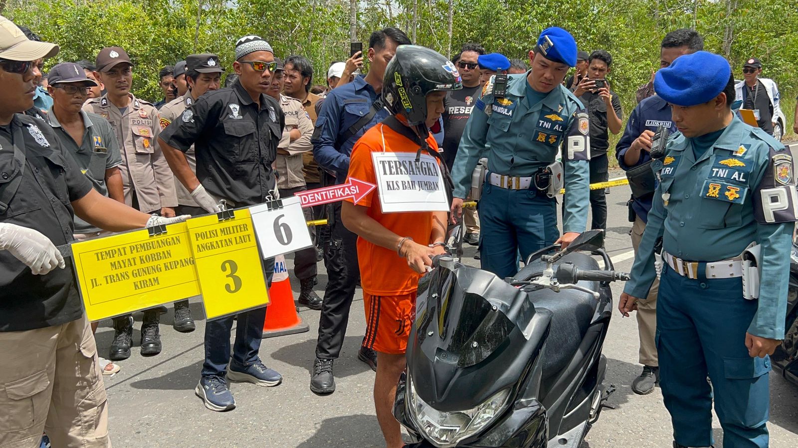 Transparan Tangani Perkara Pembunuhan di Jalan Trans Gunung Kupang Kiram Banjarbaru Kalsel, TNI AL Gelar Rekonstruksi Terbuka